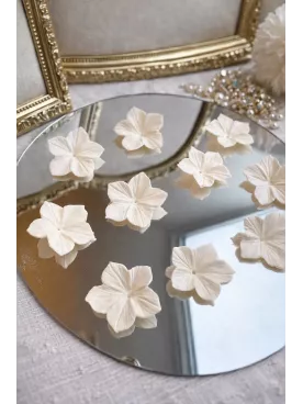 Lot de 10 fleurs ivoire – Porcelaine froide souple | DIY, fleur de cerisier & loisirs créatifs