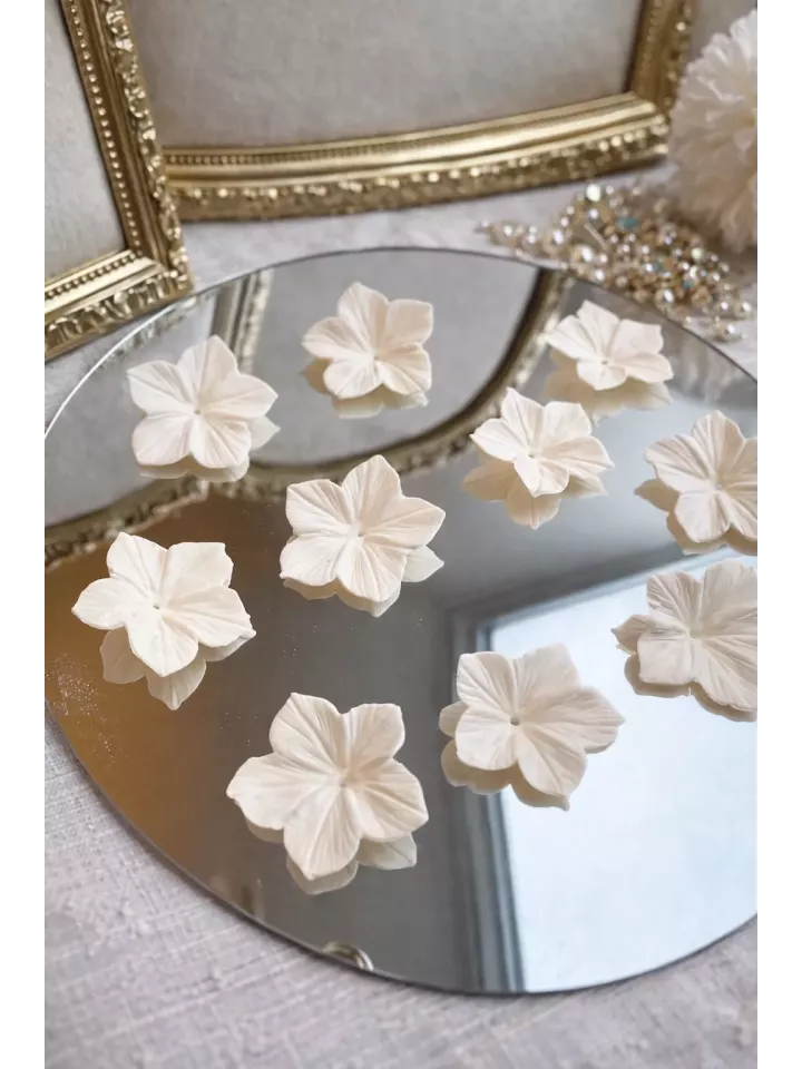Lot de 10 fleurs ivoire – Porcelaine froide souple | DIY, fleur de cerisier & loisirs créatifs