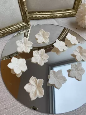 Lot de 10 fleurs ivoire – Porcelaine froide souple | DIY, fleur de cerisier & loisirs créatifs
