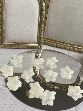 Lot de 10 fleurs crème – Porcelaine froide souple | DIY, fleur de cerisier & loisirs créatifs