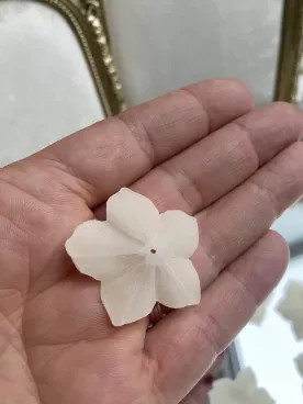 Lot de 10 fleurs crème – Porcelaine froide souple | DIY, fleur de cerisier & loisirs créatifs