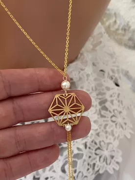 Collier de Dos  Mariée Géométrie Élégante