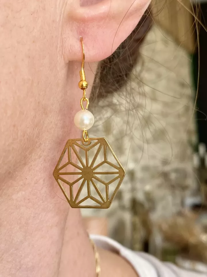 Boucles de Mariée Géométrie Élégante