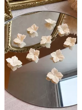 Lot de 10 fleurs d’hortensia ivoire en porcelaine froide souple – Idéal DIY & loisirs créatifs