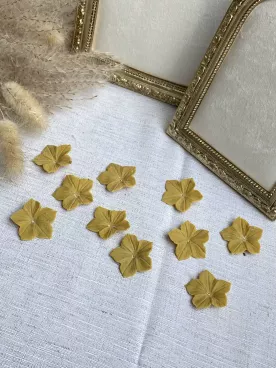 Lot de 10 fleurs safran ocre– Porcelaine froide souple | DIY, fleur de cerisier & loisirs créatifs