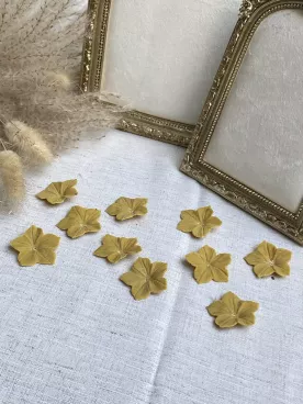 Lot de 10 fleurs safran ocre– Porcelaine froide souple | DIY, fleur de cerisier & loisirs créatifs