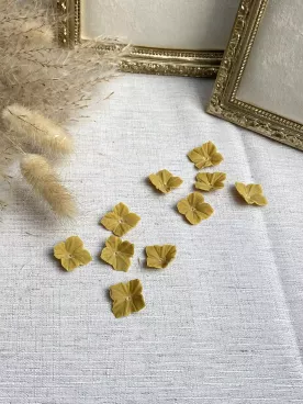 Lot de 10 fleurs d’hortensia safran ocre en porcelaine froide souple – Idéal DIY & loisirs créatifs