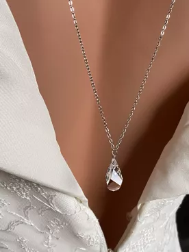 Collier de dos mariage en cristal – Bijou dos nu élégant pour mariée-Goutte de Lumière
