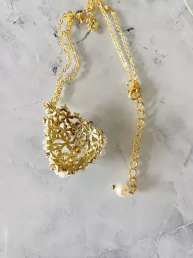 Collier  Mariée Losange Floral