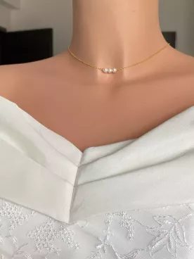Collier de dos mariage perles naturelles – bijou dos nu mariée bohème chic – accessoire élégant – SYLÉA