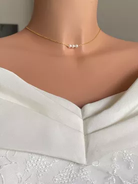Collier de dos mariage perles naturelles – bijou dos nu mariée bohème chic – accessoire élégant – SYLÉA