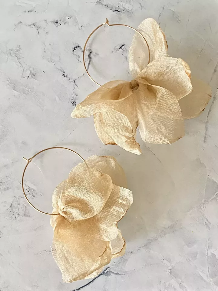 Boucles d’Oreilles Voile Doré