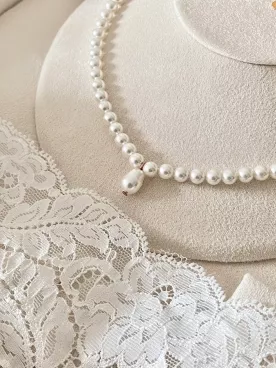 Garde – Collier de mariée en perles nacrées Swarovski et goutte centrale