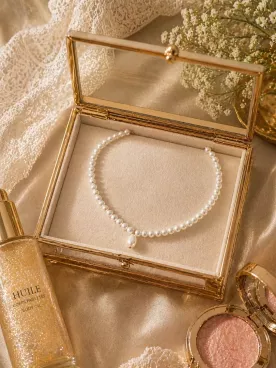 Garde – Collier de mariée en perles nacrées Swarovski et goutte centrale