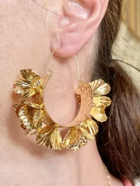 Boucles d’Oreilles Créoles Florales
