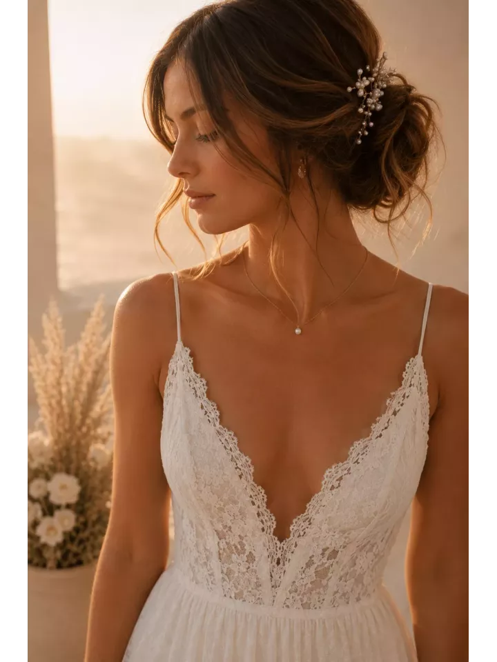 Collier Mariée Perle Fine Doré – Lumière d’Ivoire