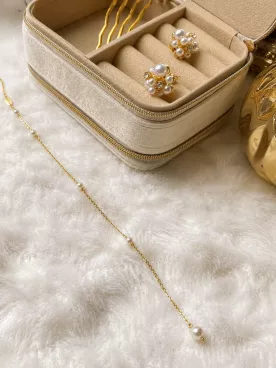Collier de Dos Mariée Doré Perle Fine – Célestine