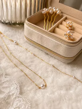 Collier de Dos Mariée Doré Perle Fine – Célestine