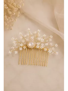 Peigne Aurore – Accessoire de Mariée en Cristal & Perles Délicates