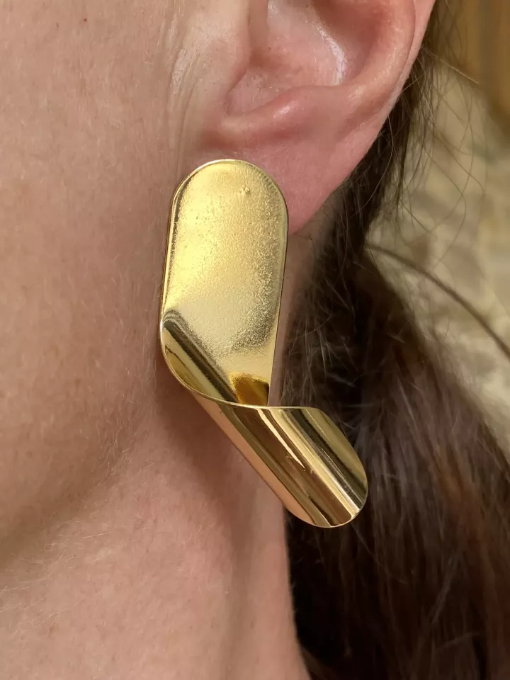Boucles d’Oreilles Ligne d'Or