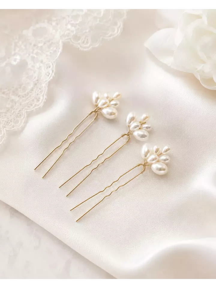 Pics à cheveux Roseline — Perles délicates pour coiffure de mariée