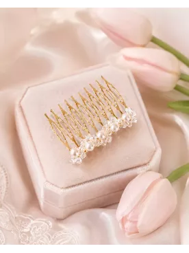 Peigne de mariée Héra — Perles nacrées et éclat Swarovski