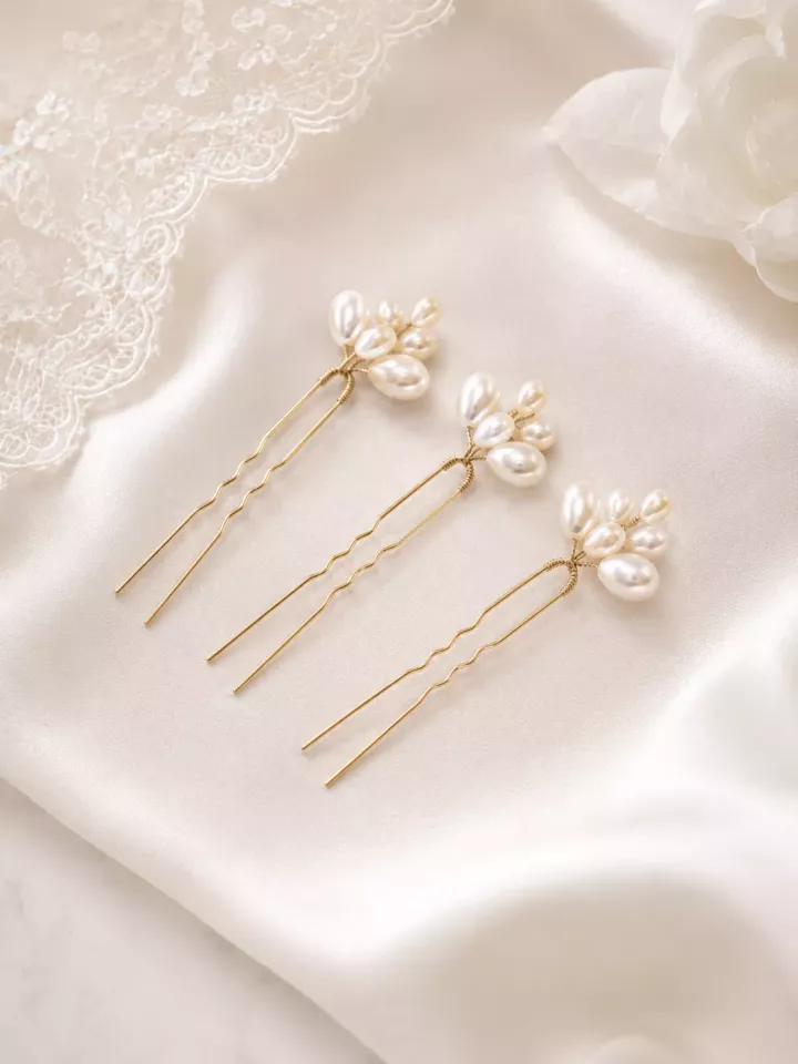 Pics à cheveux Roseline — Perles délicates pour coiffure de mariée