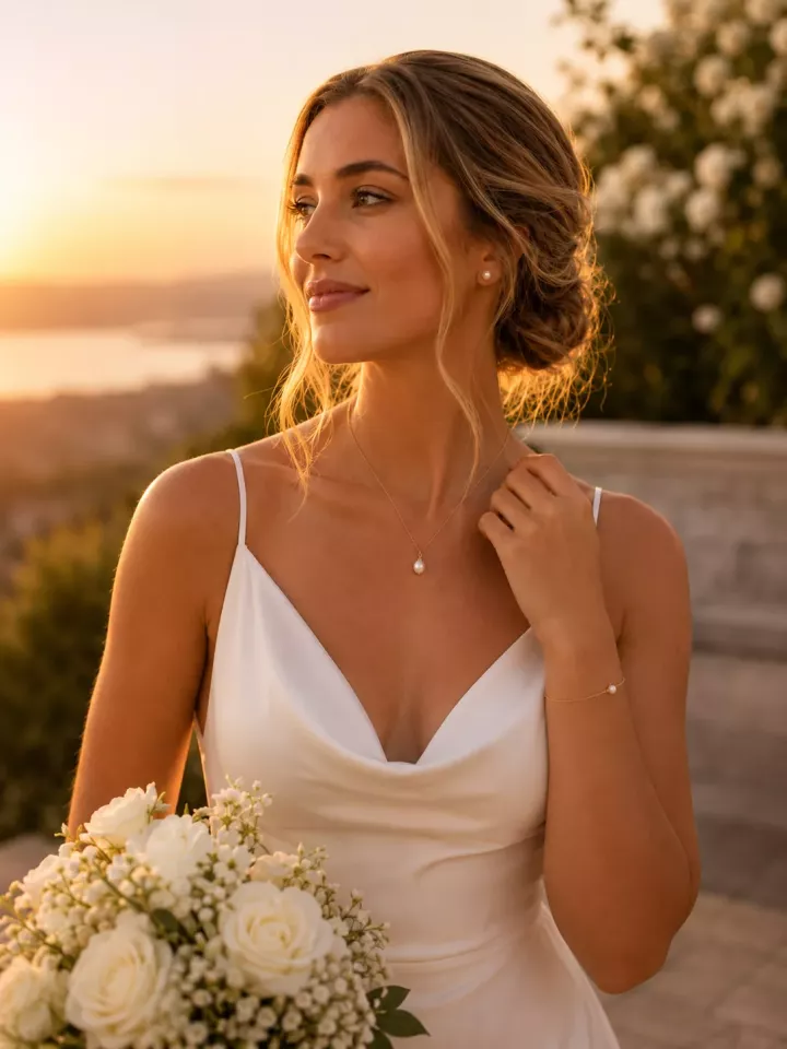Parure Aurinne – Bijoux de mariage en perles nacrées