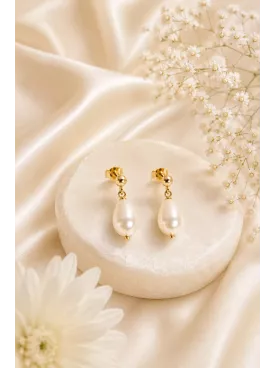 Boucles d’oreilles Flore – Perles nacrées pour mariée