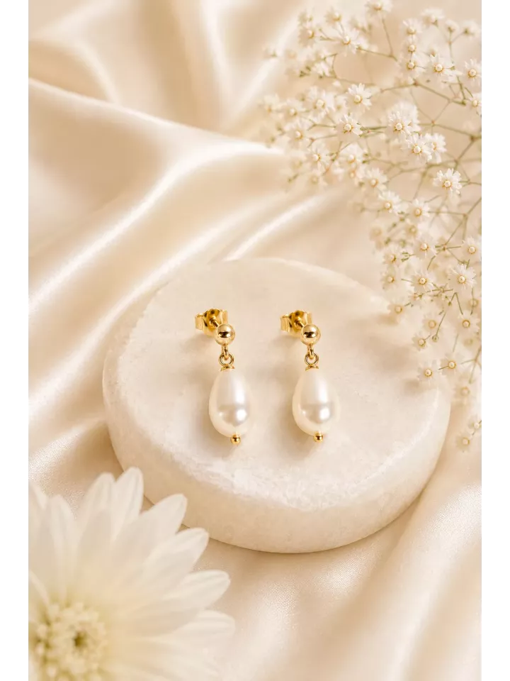 Boucles d’oreilles Flore – Perles nacrées pour mariée