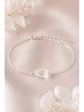 Bracelet de mariée Clarinnie – Goutte cristal et chaîne fine