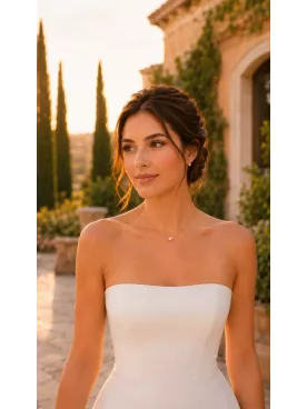 Collier Mariée – Ras-du-Cou  Doré & Grosse Perle Nacrée | Design Minimaliste & Élégant- Gaïa