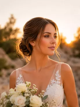 Boucles d’oreilles de mariée Capucine – Zirconium et perles nacrées