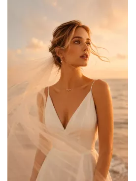 Collier de mariée Évanesce – perles fines et chaîne dorée