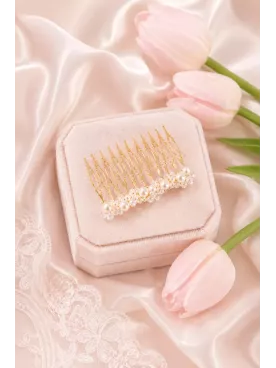 Peigne de mariée Héra — Perles nacrées et éclat Swarovski
