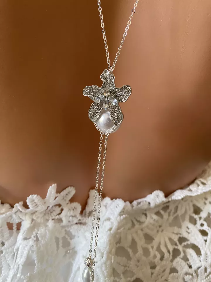 Collier de dos mariée  Rosée Céleste