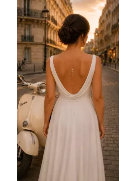 Tonlé Sap – Collier de dos mariage doré et perles nacrées, bijou délicat pour robe dos nu
