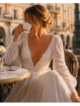 Collier de dos mariée Sauvage – Perle fine dorée