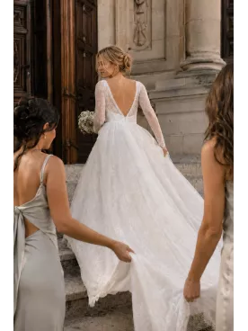 Collier de Dos Mariée Doré Perle Fine – Célestine