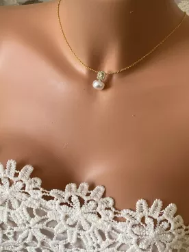 Collier de dos mariée  Lueur d'Or
