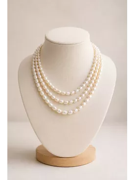 Collier de mariée Raffaella – 3 rangs de perles d’eau douce et fermoir doré à l’or fin