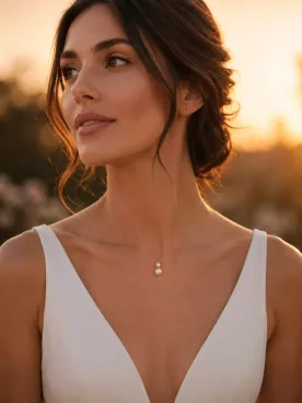Collier de mariée Bianca – Perles fines nacrées sur chaîne dorée