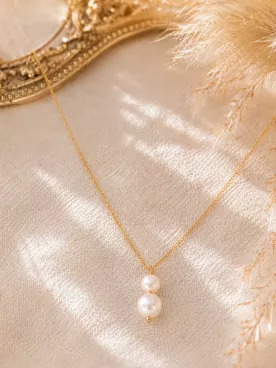 Collier de mariée Bianca – Perles fines nacrées sur chaîne dorée