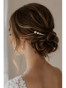 Pics à chignon mariage perles ivoire | Accessoire cheveux mariée chic -Diosa