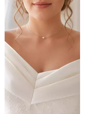 Collier de dos de mariée fleuri doré – Floréal