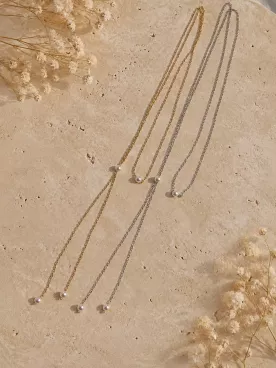 Collier de Dos Mariée Garance – Chaîne Fine & Perles