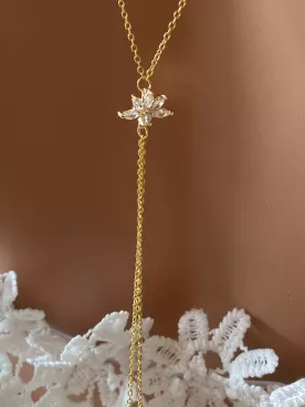 Collier de dos mariée   Larmes d'Or