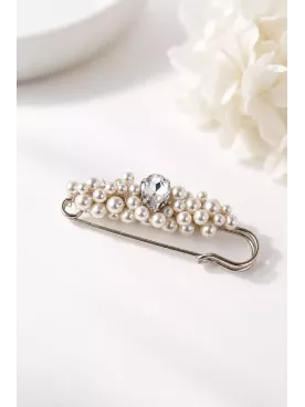 Broche de mariée  avec perles nacrées et cristal – Mireya