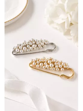 Broche de mariée  avec perles nacrées et cristal –  Néréide