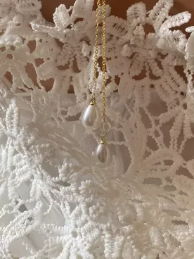 Collier de dos mariée   Larmes d'Or